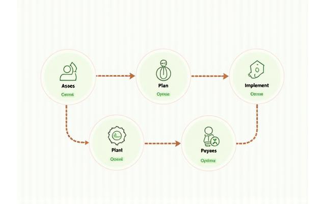 Infographic illustrating CelestriaVivamora Bloom's personalized wellness process: Assess, Plan, Implement, Optimize.